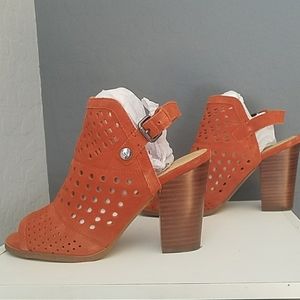 Marc Fisher Burnt Orange Suede Open Toe Boot